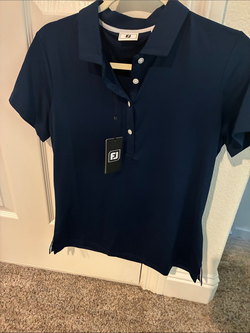 FootJoy Women's Navy Short-Sleeve Button Polo